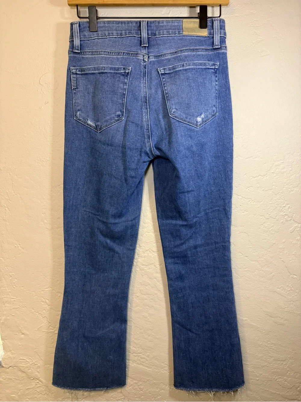 PAIGE Collette Crop Flare Jeans in Light-to-Mid Blue